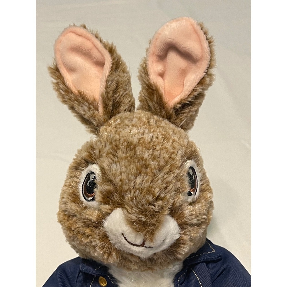 Peter Rabbit Plush Stuffed Animal Beatrix Potter Brown Bunny Blue Jacket 10 inch - Picture 3 of 6